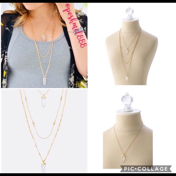:: Stella & Dot💫Gold+QuartzAria Pendant Necklace Retired - Picture 7 of 12